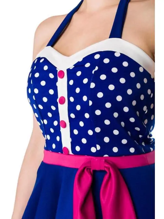 Neckholder Kleid blau/rosa/weiß von Belsira kaufen - Fesselliebe