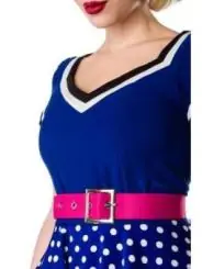 Kleid mit Gürtel blau/rosa/weiß von Belsira