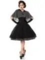 Swing-Kleid mit Cape schwarz/weiß von Belsira