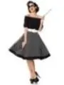 schulterfreies Swing-Kleid schwarz/weiß von Belsira