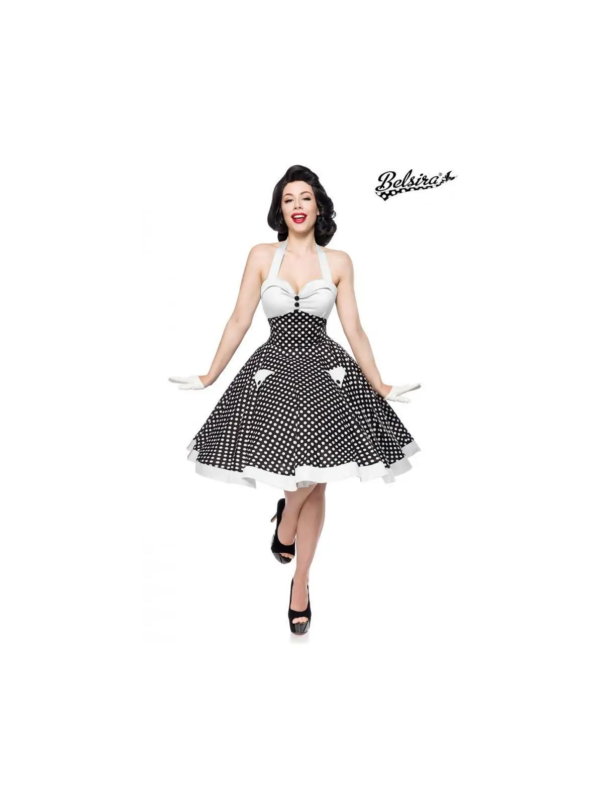 Vintage-Swing-Kleid schwarz/weiß von Belsira
