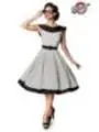 Belsira Premium Vintage Swing-Kleid weiß/schwarz von Belsira