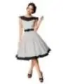 Belsira Premium Vintage Swing-Kleid weiß/schwarz von Belsira