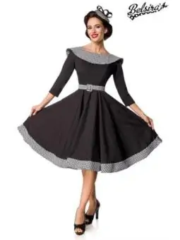 Premium Vintage Swing-Kleid schwarz/weiß von Belsira kaufen - Fesselliebe
