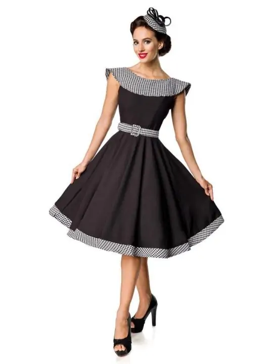 Premium Vintage Swing-Kleid schwarz/weiß von Belsira