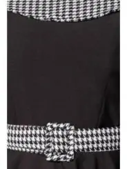 Premium Vintage Swing-Kleid schwarz/weiß von Belsira