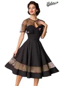 Vintage-Kleid mit Cape schwarz von Belsira kaufen - Fesselliebe