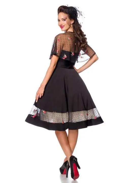 Vintage-Kleid mit Cape schwarz von Belsira