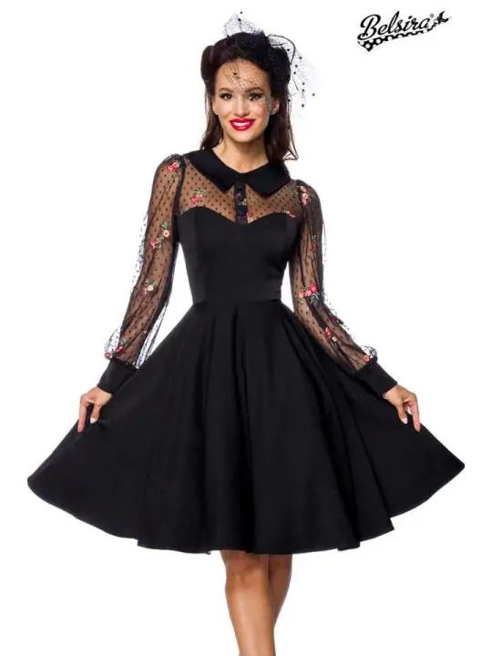 Vintage-Kleid schwarz/bunt von Belsira