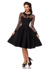 Vintage-Kleid schwarz/bunt von Belsira