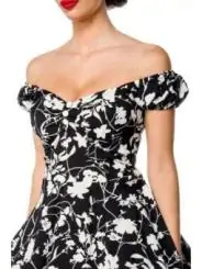 schulterfreies Kleid schwarz/weiß von Belsira kaufen - Fesselliebe