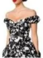 schulterfreies Kleid schwarz/weiß von Belsira kaufen - Fesselliebe