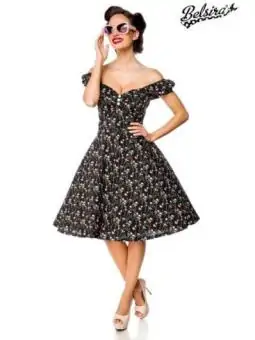 schulterfreies Kleid schwarz/rosa von Belsira kaufen - Fesselliebe