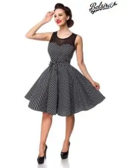 Kleid mit Dots schwarz/weiß von Belsira kaufen - Fesselliebe