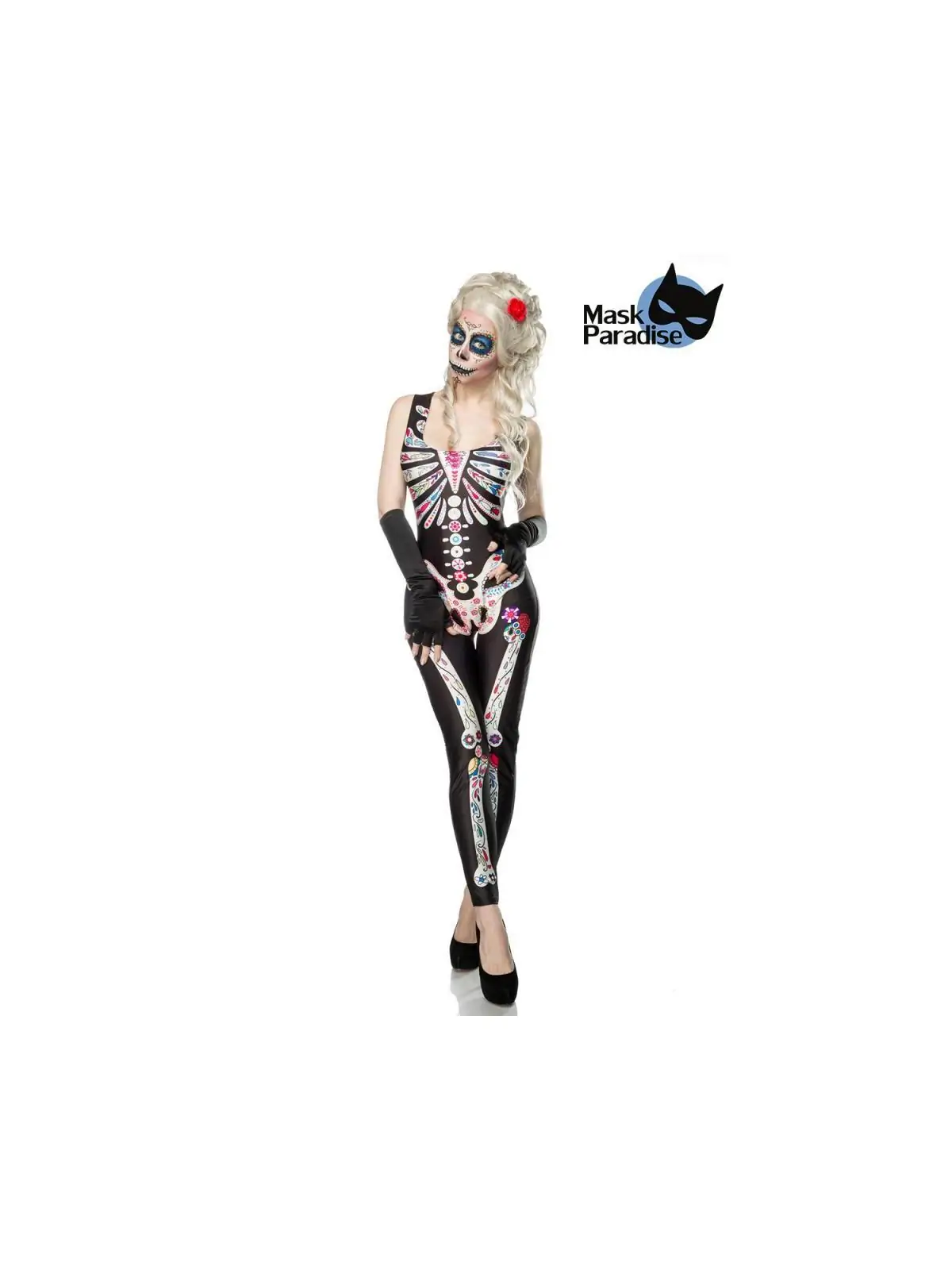 Day of the Dead Kostüm: Mexican Skull schwarz/bunt von Mask Paradise kaufen - Fesselliebe
