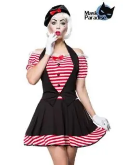 Pantomimenkostüm: Sexy Mime schwarz/rot/weiß von Mask Paradise kaufen - Fesselliebe