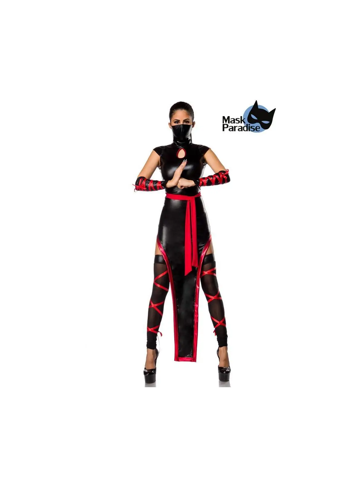 Ninjakostüm: Hot Ninja schwarz/rot von Mask Paradise