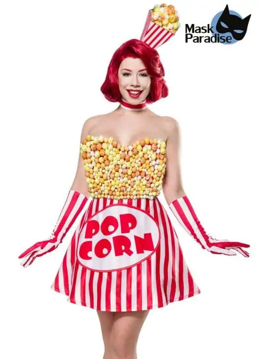 Popcorn Girl rot/weiß von Mask Paradise