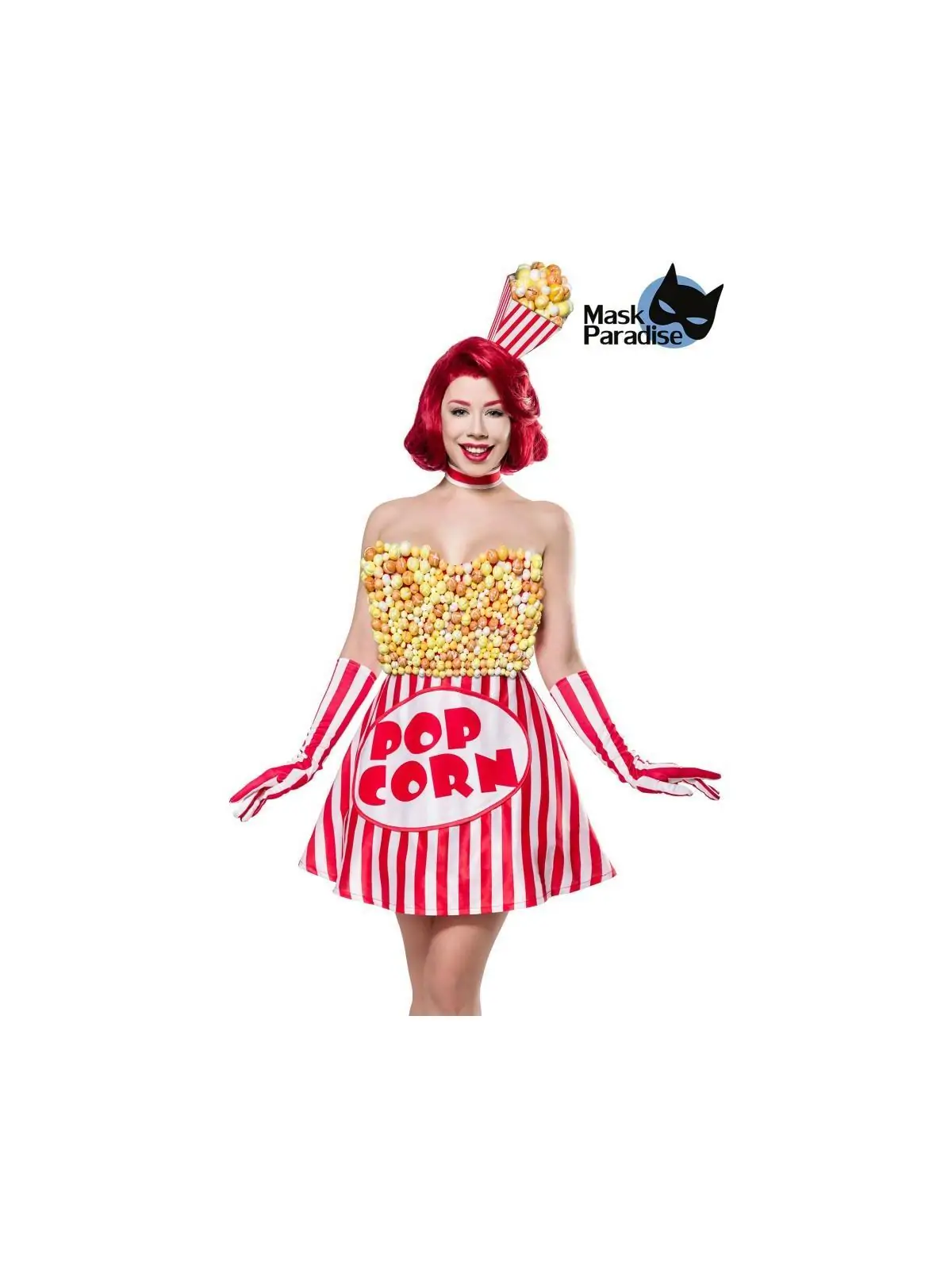 Popcorn Girl rot/weiß von Mask Paradise kaufen - Fesselliebe
