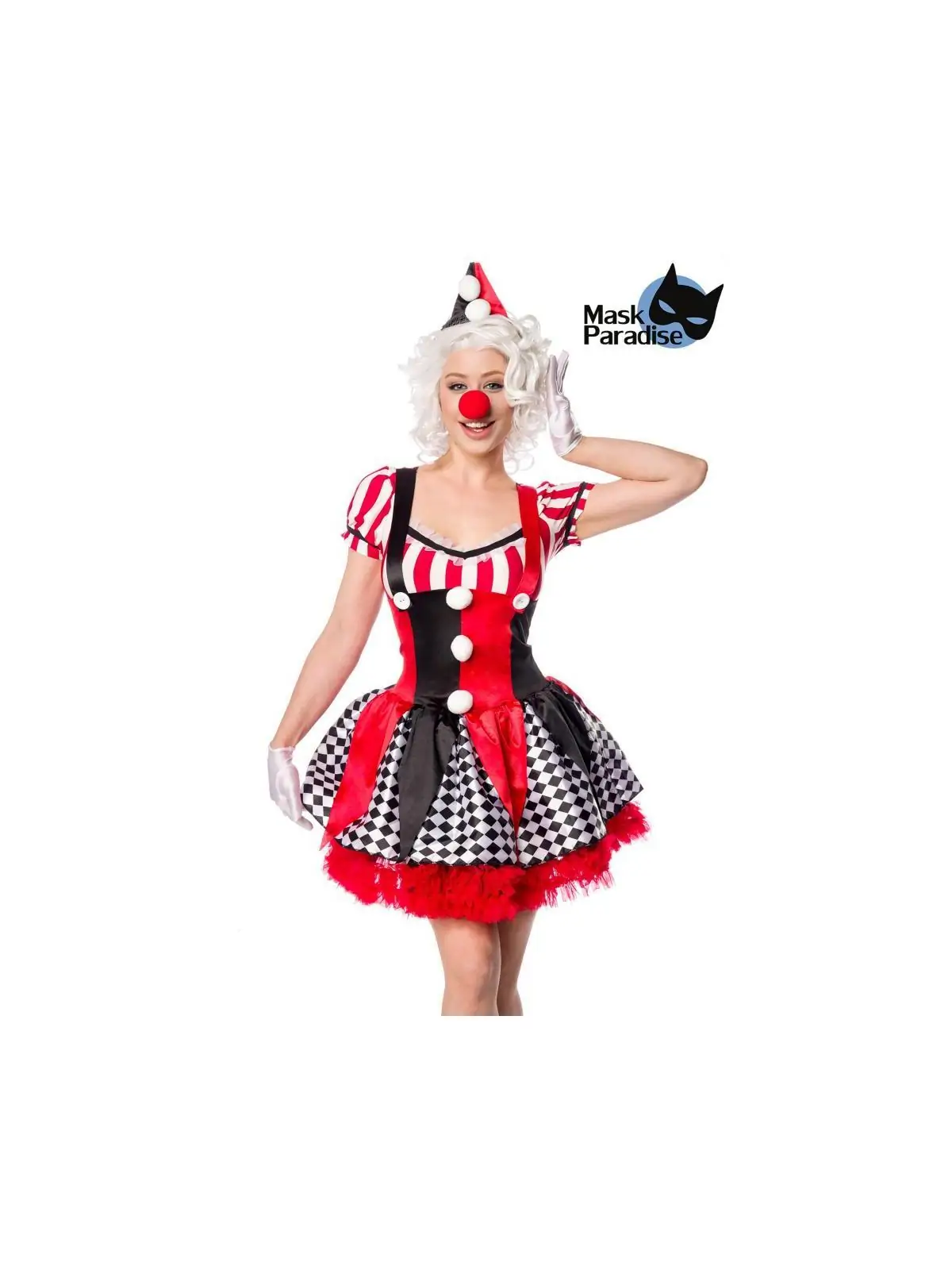 Sexy Clown rot/schwarz/weiß von Mask Paradise kaufen - Fesselliebe