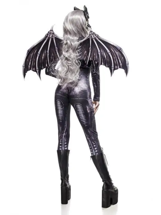 Skull Bat Lady (Komplettset) schwarz/grau von Mask Paradise
