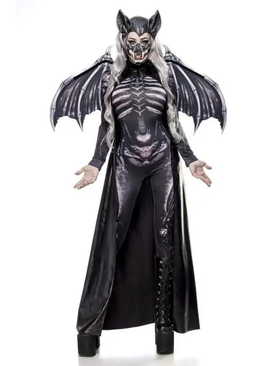 Skull Bat Lady 2 (Komplettset) schwarz/grau von Mask Paradise