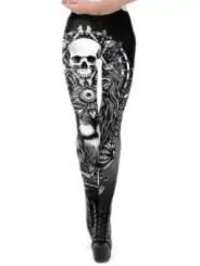 Skull Leggings schwarz von Ocultica