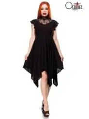 Kleid mit Spitzeneinsatz schwarz von Ocultica