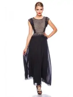Vintage-Kleid mit Pailletten schwarz/pink