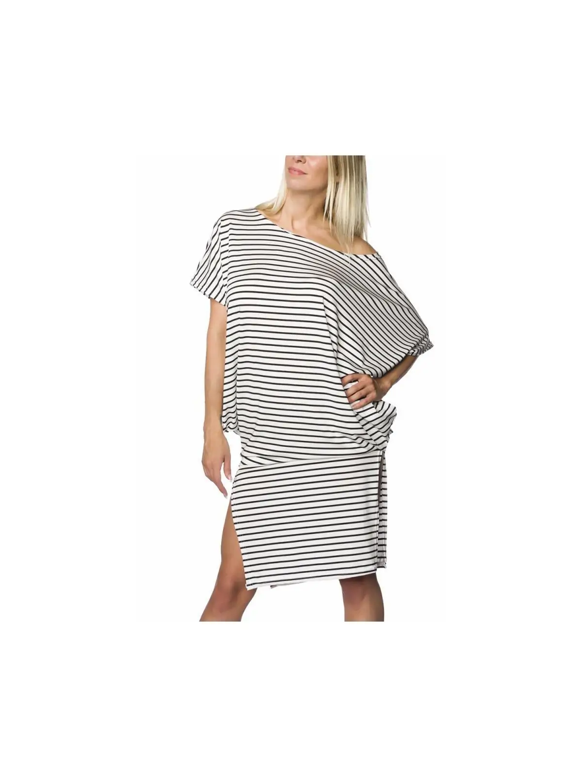Oversize-Kleid schwarz/weiß
