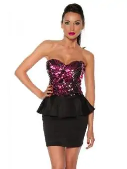 Vintage-Kleid mit Pailletten schwarz/pink kaufen - Fesselliebe