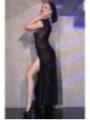 Langes Kleid mit Kapuze CR4685 schwarz von Chilirose