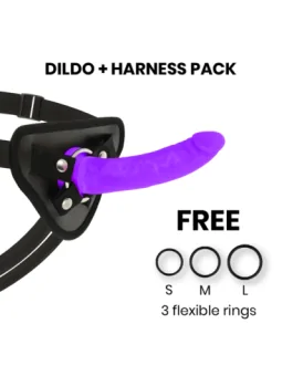 Strap-On Harness + Dildo Lila Silikon 17 X 3cm von Deltaclub kaufen - Fesselliebe
