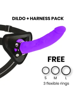 Strap-On Harness + Lila Silikondildo 20 X 4cm von Deltaclub kaufen - Fesselliebe