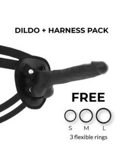 Harness + beweglicher Silikondildo 19,5 cm schwarz von Cock Miller kaufen - Fesselliebe