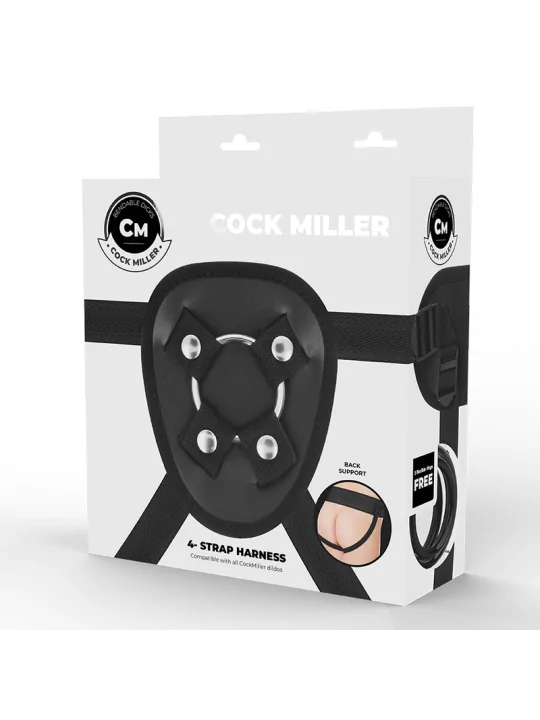 Harness + beweglicher Silikondildo 19,5 cm schwarz von Cock Miller kaufen - Fesselliebe