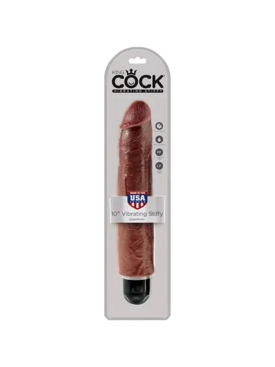 Realistischer Penis Vibrator 25,6 Cm Braun von King Cock kaufen - Fesselliebe