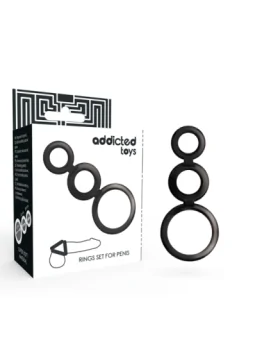 Set Penis & Hodenring - schwarz von Addicted Toys kaufen - Fesselliebe