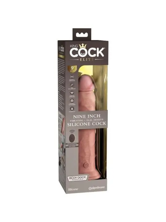 King Cock Elite - Realistischer Dildo-Vibrator & Silikon-Fernbedienung 23 Cm kaufen - Fesselliebe