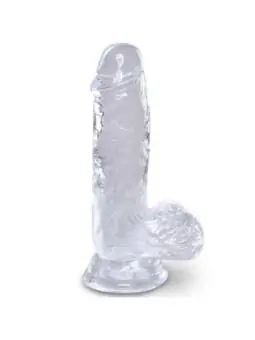 Realistischer Dildo mit Hoden 10,1 cm transparent von King Cock kaufen - Fesselliebe