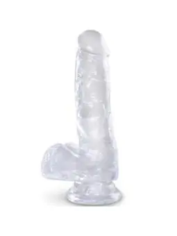 Realistischer Dildo mit Hoden 13,5 cm transparent von King Cock kaufen - Fesselliebe