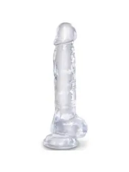 Realistischer Dildo mit Hoden 16,5 cm transparent von King Cock kaufen - Fesselliebe