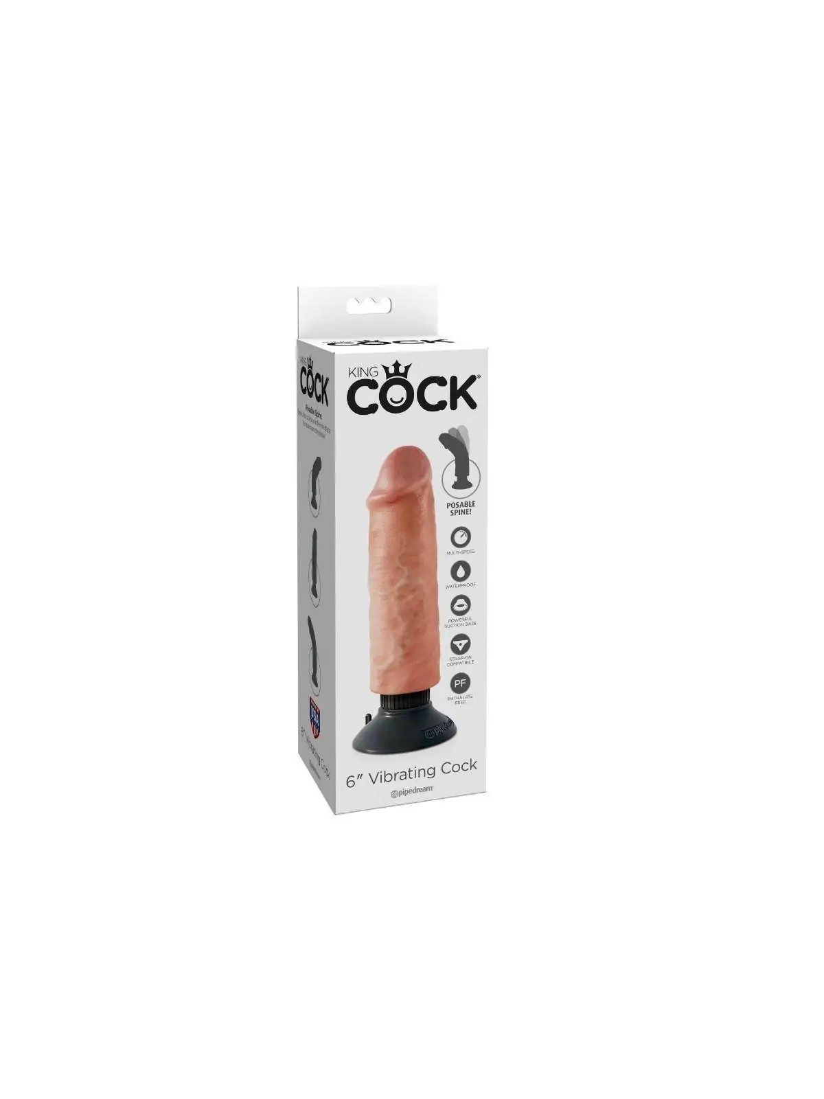 King Cock - 6 - 15,24 Cm Vibrierender Cock Flesh von King Cock kaufen - Fesselliebe