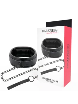 Full Schwarz Halsband mit Leine von Darkness Bondage kaufen - Fesselliebe