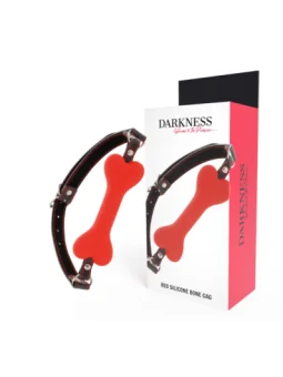 Knochen Mundknebel Silikon Rot von Darkness Bondage kaufen - Fesselliebe
