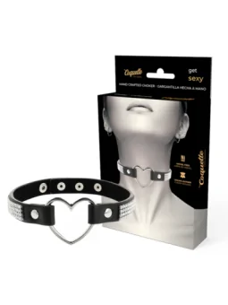 Handgefertigtes Halsband Vegan Kunstleder - Heart von Coquette Accessories kaufen - Fesselliebe
