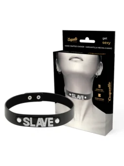 Handgefertigtes Halsband Vegan Kunstleder - Slave von Coquette Accessories kaufen - Fesselliebe