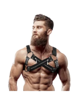 Cross-Over Harness aus veganem Kunstleder in Einheitsgröße von Fetish Submissive Attitude kaufen - Fesselliebe