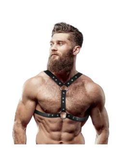 Fetish Submissive Attitude™ – Brustgeschirr Aus Öko-Kunstleder mit Doppelter Stütze und Nieten für Männer kaufen - Fesselliebe