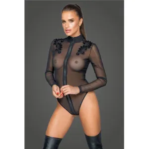 Tüll Body mit Stickerei F221 von Noir Handmade Missbehaved Collection | Fesselliebe.de